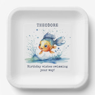 Jumping Fish Kleurrijke Kids Verjaardagsfeest Cust Papieren Bordje