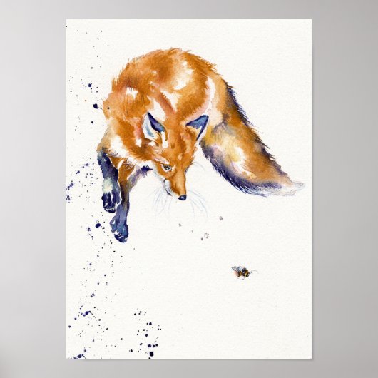 Jumping Fox: "Bee Leaping" Poster (Voorkant)