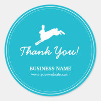 Jumping Hare Blauwgroen Blue Business Dank u Stick