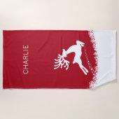 Jumping Herten aangepaste tekst strandhanddoek Strandlaken (Voorkant)