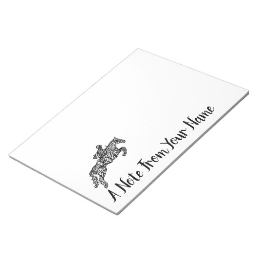 Jumping Horse Black Notitieblok (Schuin)