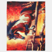 Jumping Horse Fleece Deken (Voorkant)