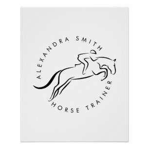 Jumping Horse Horseback Riding Paardentrainer Perfect Poster