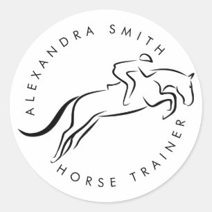 Jumping Horse Horseback Riding Paardentrainer Ronde Sticker