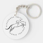 Jumping Horse | Horseback Riding | Paardentrainer Sleutelhanger (Achterkant)