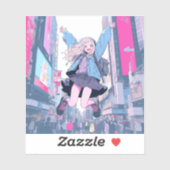 Jumping JK シール｜寿司娘 Seal GenerativeAI Sticker (Vel)