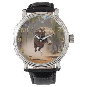 Jumping Joy: de geanimeerde olifantensprong Horloge