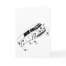 Jumping Kombi Van Illustratie Wenskaart