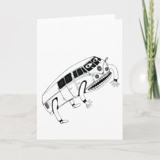Jumping Kombi Van Illustration Carte de voeux