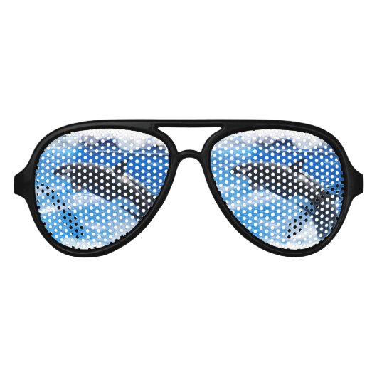 Jumping Orca Whale Aviator Zonnebril (Voorkant)