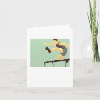 Jumping over Hurdle Art Kaart
