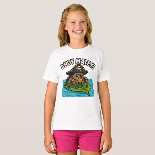 Jumping Pirate Spider Adventure Captain Webbeard T-shirt (Voorkant volledig)