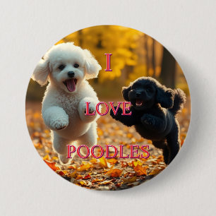 Jumping poedel Puppies Ronde Button 7,6 Cm