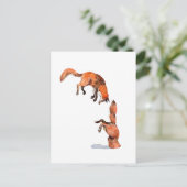 Jumping Red Fox Briefkaart (Staand voorkant)