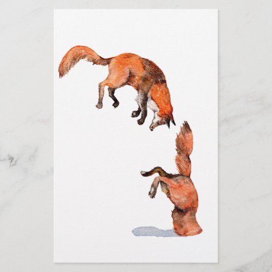 Jumping Red Fox Briefpapier (Voorkant)