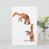 Jumping Red Fox Briefpapier (Staand voorkant)