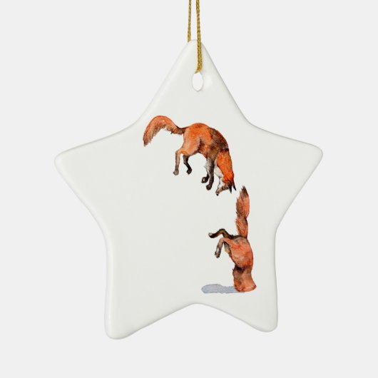 Jumping Red Fox Keramisch Ornament (Rechts)