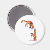 Jumping Red Fox Magneet (Voorkant / Achterkant)