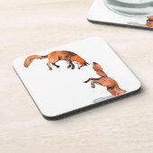 Jumping Red Fox Onderzetter (Linkerzijde)