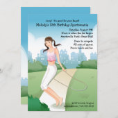 Jumping Rope-uitnodiging Kaart (Voorkant / Achterkant)