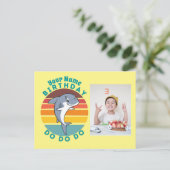 Jumping Shark Birthday Feestdagenkaart (Staand voorkant)