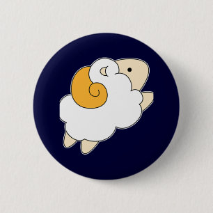 Jumping Sheep Ronde Button 5,7 Cm