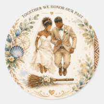 Jumping the Broom Huwelijkssticker