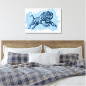 Jumping Tiger Canvas Afdruk (Insitu (Slaapkamer))