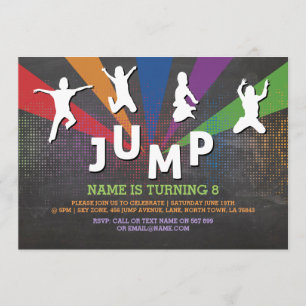 Jumping Trampoline Birthday Party Jumping Invite Kaart