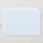 Jumping voor Joy Blue Boy Baby Shower-uitnodiginge Kaart (Achterkant)