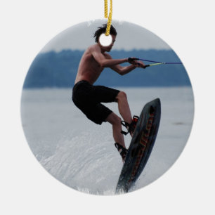 Jumping Wakeboarder Ornaments Keramisch Ornament