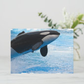 Jumping Whale Invitation Kaart (Staand voorkant)