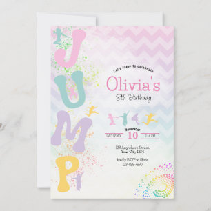Jumps Trampoline Invitation d'anniversaire