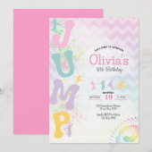 Jumps Trampoline Verjaardagsuitnodiging Kaart (Voorkant / Achterkant)