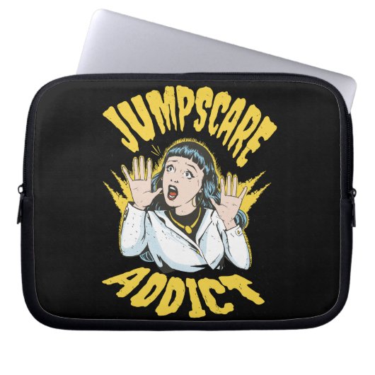 Jumpscare Addict Laptop Sleeve (Voorkant)