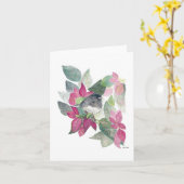 Junco Bird Flowers Card Kaart (Gele Bloem)