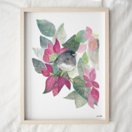Junco Dark Eyed Bird Waterverf Art Print