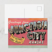 Junction City Kansas Vintage Briefkaart (Voorkant / Achterkant)