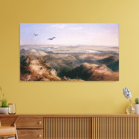 Junction of the Yellowstone and Missouri by Bodmer Canvas Afdruk (Insitu (Woonkamer))