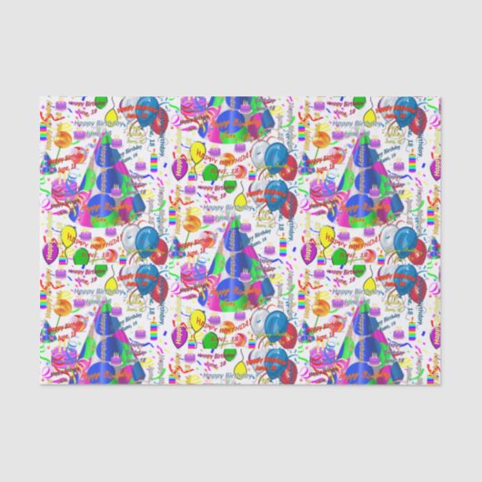 June, 18 Birthday Tissue Paper Tissuepapier (Voorkant)