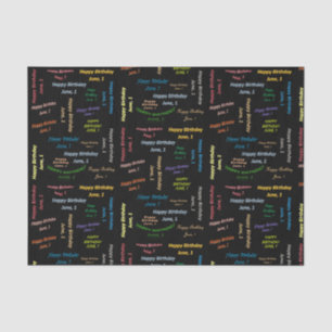 June, 1 Birthday Tissue Paper Tissuepapier