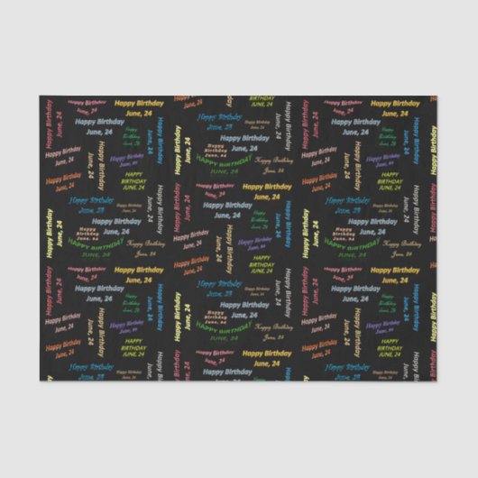 June, 24 Birthday Tissue Paper Tissuepapier (Voorkant)
