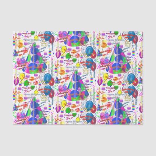 June, 24 Birthday Tissue Paper Tissuepapier (Voorkant)