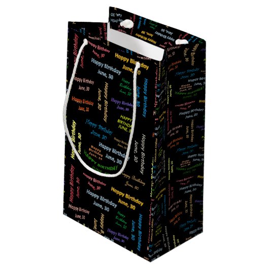 June, 30 Birthday Gift Bag Klein Cadeauzakje (Achterkant Gekanteld)