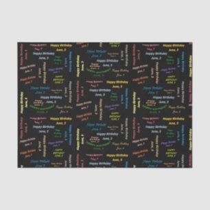 June, 3 Birthday Tissue Paper Tissuepapier