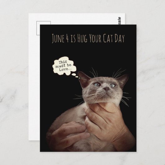 June 4 is Hug je Cat Day Briefkaart (Voorkant / Achterkant)