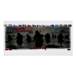 June 6th, 1944 Normandy Landing on a White Perfect Poster