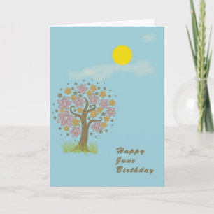 June Birthday Kaart with Sun & Creative Tree Blank