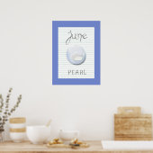 June Birthstone Birth Stone Pearl Artwork Poster (Keuken)