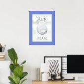 June Birthstone Birth Stone Pearl Artwork Poster (Thuiskantoor)